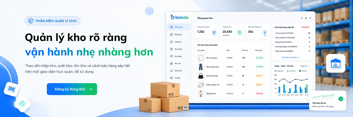 phần mềm quản lý kho bande