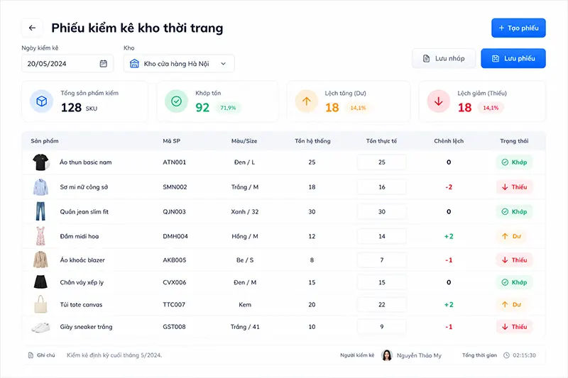 Phiếu kiểm kho bande